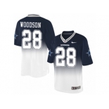 Men's Nike Dallas Cowboys #28 Darren Woodson Elite Navy White Fadeaway NFL Jersey