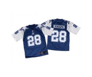 Men's Nike Dallas Cowboys #28 Darren Woodson Elite Navy White Throwback NFL Jersey