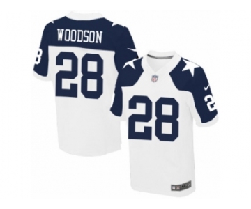 Men's Nike Dallas Cowboys #28 Darren Woodson Elite White Throwback Alternate NFL Jersey