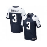 Men's Nike Dallas Cowboys #3 Mark Sanchez Elite Navy Blue Throwback Alternate NFL Jersey