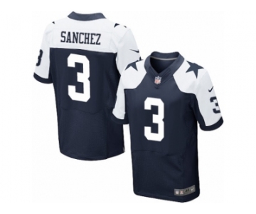 Men's Nike Dallas Cowboys #3 Mark Sanchez Elite Navy Blue Throwback Alternate NFL Jersey