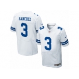 Men's Nike Dallas Cowboys #3 Mark Sanchez Elite White NFL Jersey