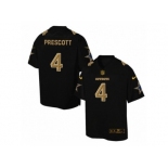 Men's Nike Dallas Cowboys #4 Dak Prescott Elite Black Pro Line Gold Collection NFL Jersey