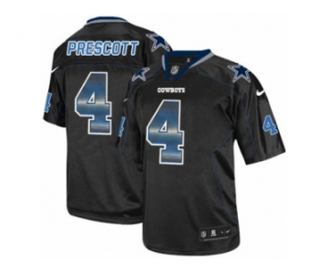 Men's Nike Dallas Cowboys #4 Dak Prescott Elite Lights Out Black Strobe NFL Jersey