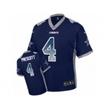 Men's Nike Dallas Cowboys #4 Dak Prescott Elite Navy Blue Drift Fashion NFL Jersey