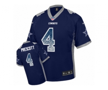 Men's Nike Dallas Cowboys #4 Dak Prescott Elite Navy Blue Drift Fashion NFL Jersey