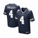 Men's Nike Dallas Cowboys #4 Dak Prescott Elite Navy Blue Team Color NFL Jersey