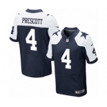 Men's Nike Dallas Cowboys #4 Dak Prescott Elite Navy Blue Throwback Alternate NFL Jersey