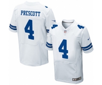 Men's Nike Dallas Cowboys #4 Dak Prescott Elite White NFL Jersey