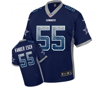 Men's Nike Dallas Cowboys #55 Leighton Vander Esch Elite Navy Blue Drift Fashion NFL Jersey