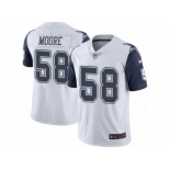 Men's Nike Dallas Cowboys #58 Damontre Moore Elite White Rush NFL Jersey