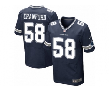 Men's Nike Dallas Cowboys #58 Jack Crawford Elite Navy Blue Team Color NFL Jersey