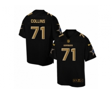 Men's Nike Dallas Cowboys #71 La'el Collins Elite Black Pro Line Gold Collection NFL Jersey