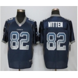 Men's Nike Dallas Cowboys #82 Jason Witten Drift Fashion Blue Elite Jerseys