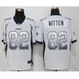 Men's Nike Dallas Cowboys #82 Jason Witten Drift Fashion White Elite Jerseys