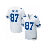 Men's Nike Dallas Cowboys #87 Geoff Swaim Elite White NFL Jersey