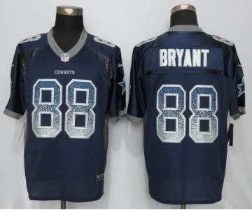 Men's Nike Dallas Cowboys #88 Dez Bryant Drift Fashion Blue Elite Jerseys