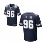 Men's Nike Dallas Cowboys #96 Maliek Collins Elite Navy Blue Team Color NFL Jersey