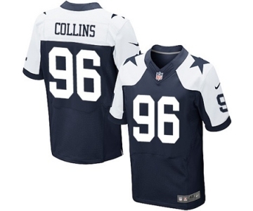 Men's Nike Dallas Cowboys #96 Maliek Collins Elite Navy Blue Throwback Alternate NFL Jersey