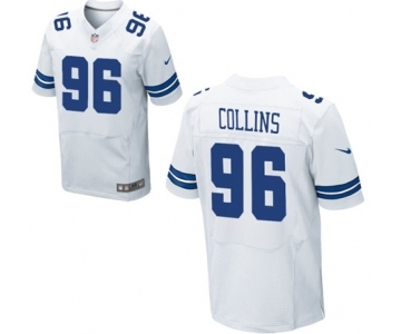 Men's Nike Dallas Cowboys #96 Maliek Collins Elite White NFL Jersey