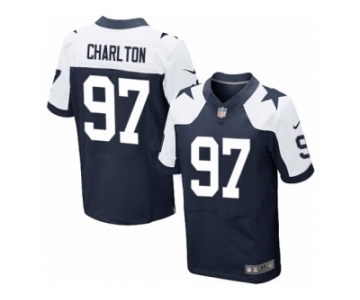 Men's Nike Dallas Cowboys #97 Taco Charlton Elite Navy Blue Throwback Alternate NFL Jersey