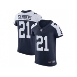 Nike Dallas Cowboys #21 Deion Sanders Navy Blue Thanksgiving Men Stitched NFL Vapor Untouchable Throwback Elite Jersey