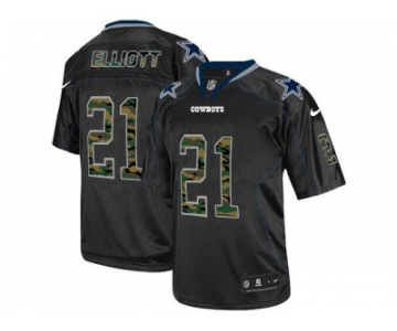 Nike Dallas Cowboys #21 Ezekiel Elliott Black Men's Stitched NFL Elite Camo Fashion Jersey