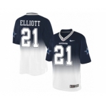 Nike Dallas Cowboys #21 Ezekiel Elliott Navy Blue-White Men's Stitched NFL Elite Fadeaway Fashion Jersey[Elliott]