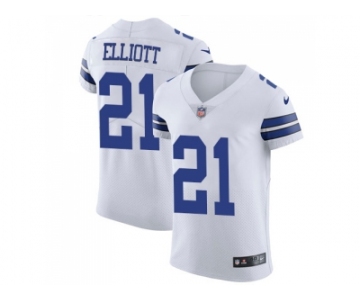 Nike Dallas Cowboys #21 Ezekiel Elliott White Men Stitched NFL Vapor Untouchable Elite Jersey