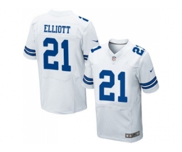 Nike Dallas Cowboys #21 Ezekiel Elliott White Men's Stitched NFL Elite Jersey[Elliott]