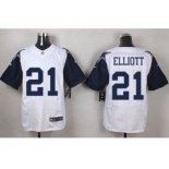 Nike Dallas Cowboys #21 Ezekiel Elliott White Men's Stitched NFL Elite Rush Jersey[Elliott]