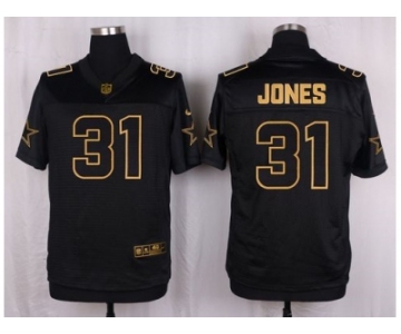 Nike Dallas Cowboys #31 Byron Jones Black Pro Line Gold Collection Jersey[Elite]