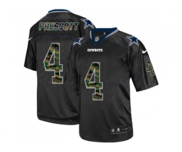 Nike Dallas Cowboys #4 Dak Prescott Black Men's Stitched NFL Elite Camo Fashion Jersey