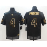 Nike Dallas Cowboys #4 Dak Prescott Black Men's Stitched NFL Elite Pro Line Gold Collection Jersey