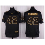 Nike Dallas Cowboys #42 Barry Church Black Pro Line Gold Collection Jersey[Elite]