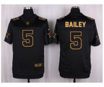 Nike Dallas Cowboys #5 Dan Bailey Black Pro Line Gold Collection Jersey[Elite]