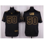 Nike Dallas Cowboys #50 Sean Lee Black Pro Line Gold Collection Jersey[Elite]