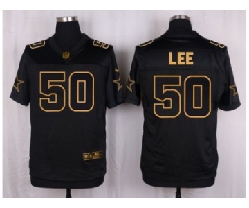 Nike Dallas Cowboys #50 Sean Lee Black Pro Line Gold Collection Jersey[Elite]