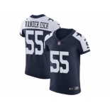 Nike Dallas Cowboys #55 Leighton Vander Esch Navy Blue Thanksgiving Men Stitched NFL Vapor Untouchable Throwback Elite Jersey