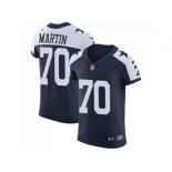 Nike Dallas Cowboys #70 Zack Martin Navy Blue Thanksgiving Men Stitched NFL Vapor Untouchable Throwback Elite Jersey