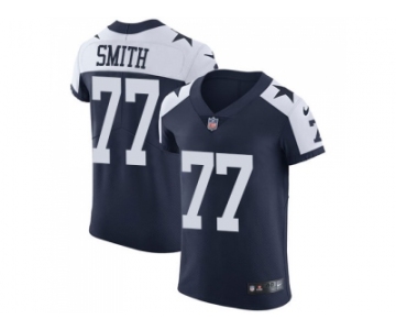 Nike Dallas Cowboys #77 Tyron Smith Navy Blue Thanksgiving Men Stitched NFL Vapor Untouchable Throwback Elite Jersey