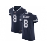 Nike Dallas Cowboys #8 Troy Aikman Navy Blue Team Color Men Stitched NFL Vapor Untouchable Elite Jersey