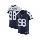 Nike Dallas Cowboys #98 Tyrone Crawford Navy Blue Thanksgiving Men Stitched NFL Vapor Untouchable Throwback Elite Jersey