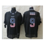 nike dallas cowboys #9 romo black [Elite USA flag fashion]