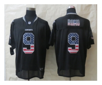 nike dallas cowboys #9 romo black [Elite USA flag fashion]