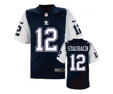 nike nfl jerseys dallas cowboys #12 Roger Staubach Throwback Blue[Elite]