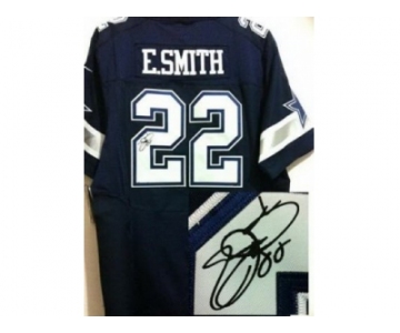 nike nfl jerseys dallas cowboys #22 emmitt smith blue[Elite signature]