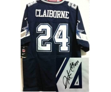 nike nfl jerseys dallas cowboys #24 claiborne dk.blue[Elite signature]