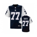 nike nfl jerseys dallas cowboys #77 Tyron Smith Throwback Blue[Elite]