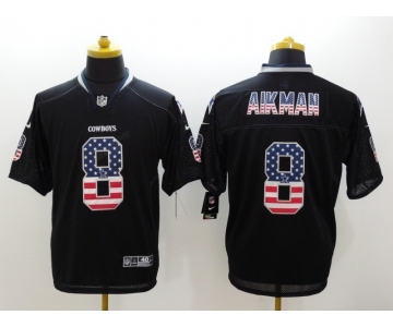 nike nfl jerseys dallas cowboys #8 aikman black[Elite USA flag fashion]